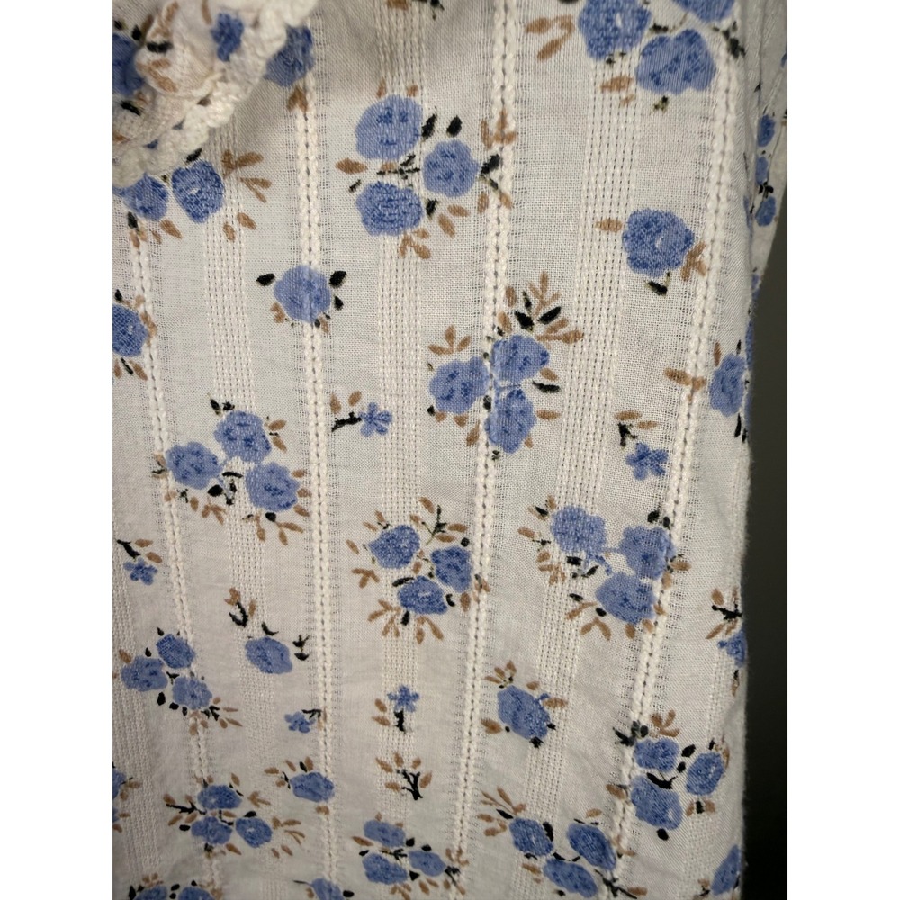 Sézane Floral Ruffle V Neck Blouse Size 36 US 4 Cottagecore Romantic - Picture 4 of 9